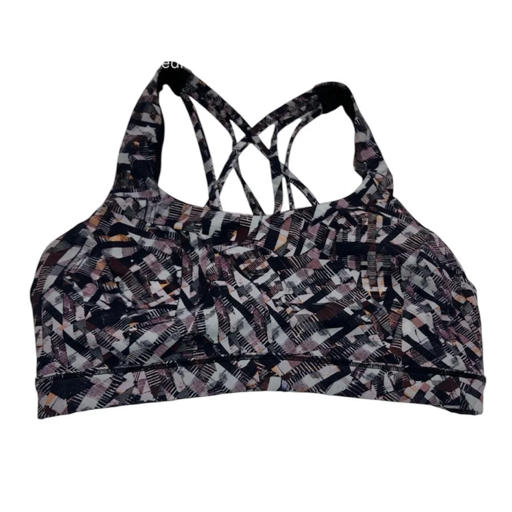 lululemon athletica Strappy Sports Bra - Black and Purple